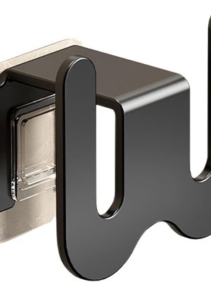 Black Slipper Rack, 3 Inch x 2 Inch Aluminium No Punching Hole Slipper Holder for Hanging Slipper, Making Your Room Tidy, Used for Bedroom and Bathroom (Black)