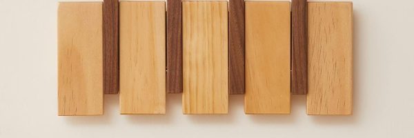 Wood Coat Rack Wall Mount, Entryway Coat Hooks Hanger Wall Mounted, Heavy Duty Wall Hooks for Hanging Coats/Keys/Hats/Robe&Towels/Plants/Bags, 4 Hooks, Walnut&Pine Wood